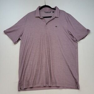 Travis Mathew Polo Shirt Mens XXL Purple Heathered Short Sleeve Golf Casual